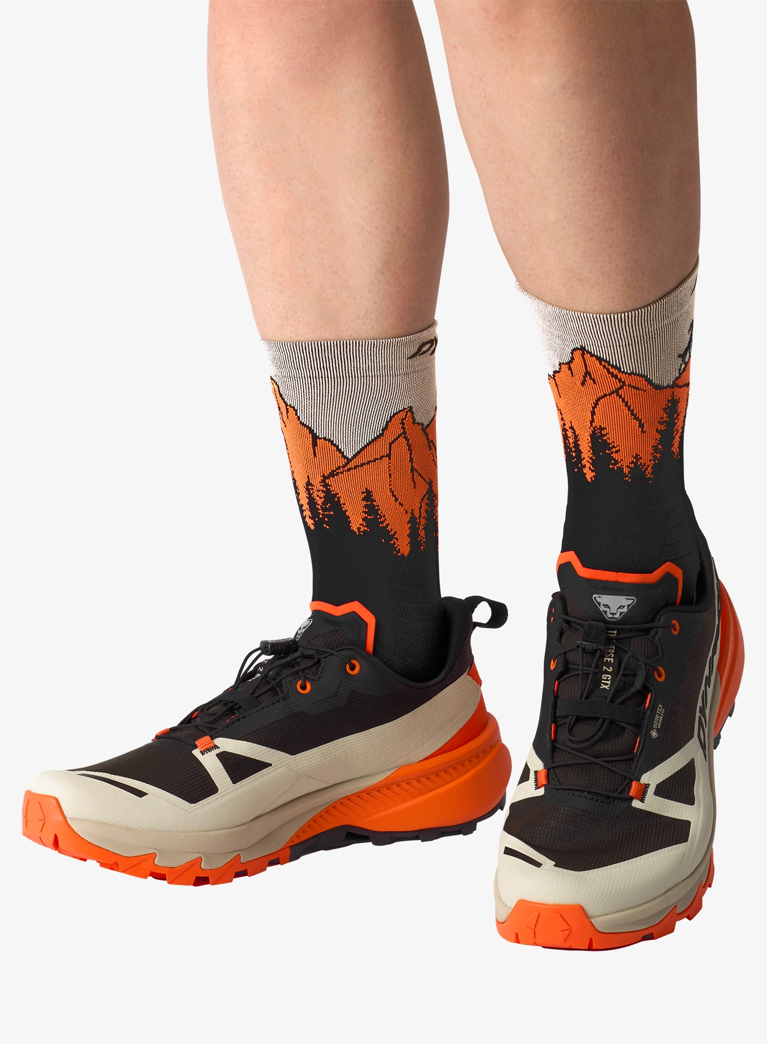 Žygio kojinės Dynafit Traverse Crew Socks - black out/ultra orange