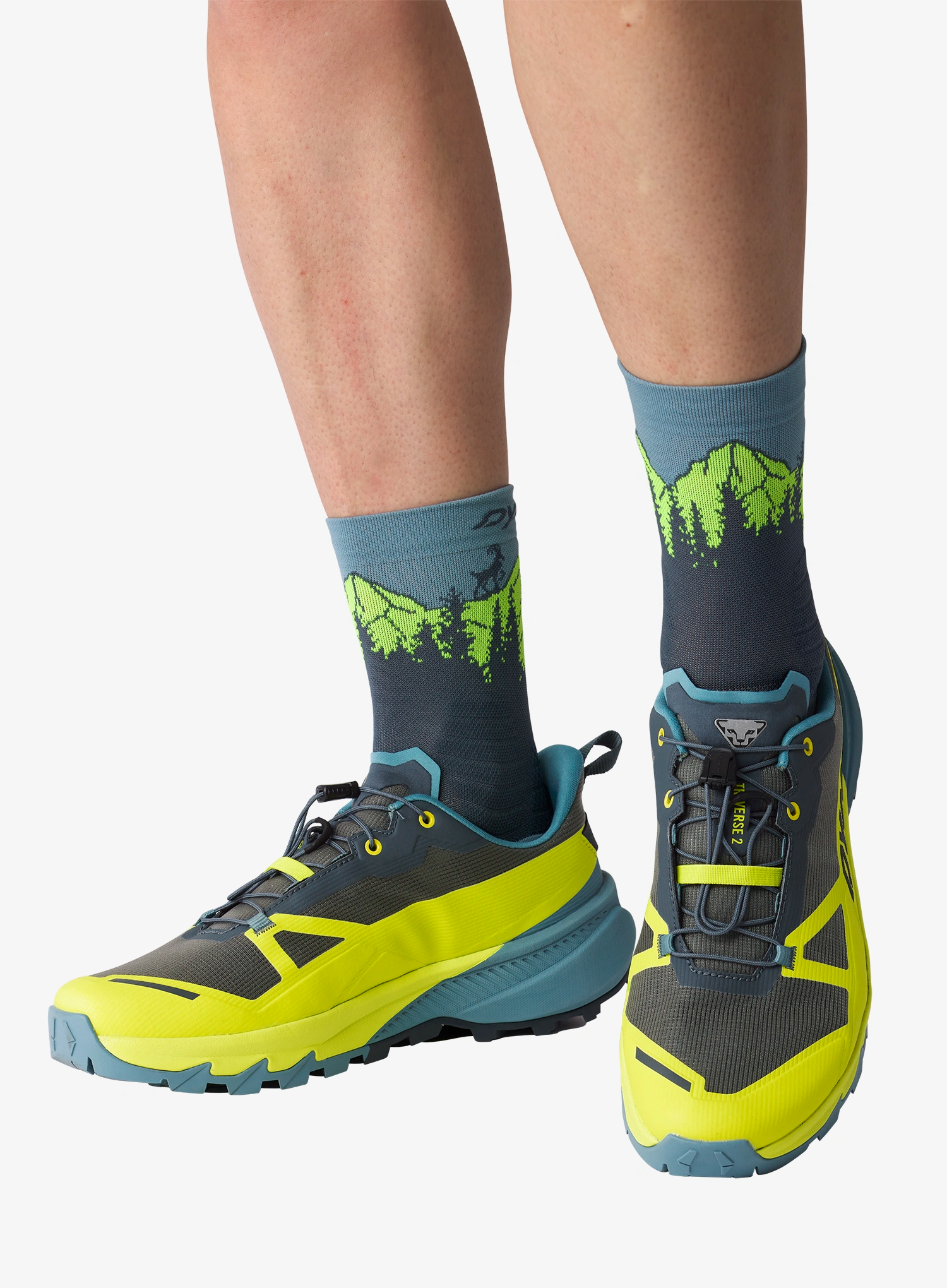 Žygio kojinės Dynafit Traverse Mid Socks - cinder/ultra yellow