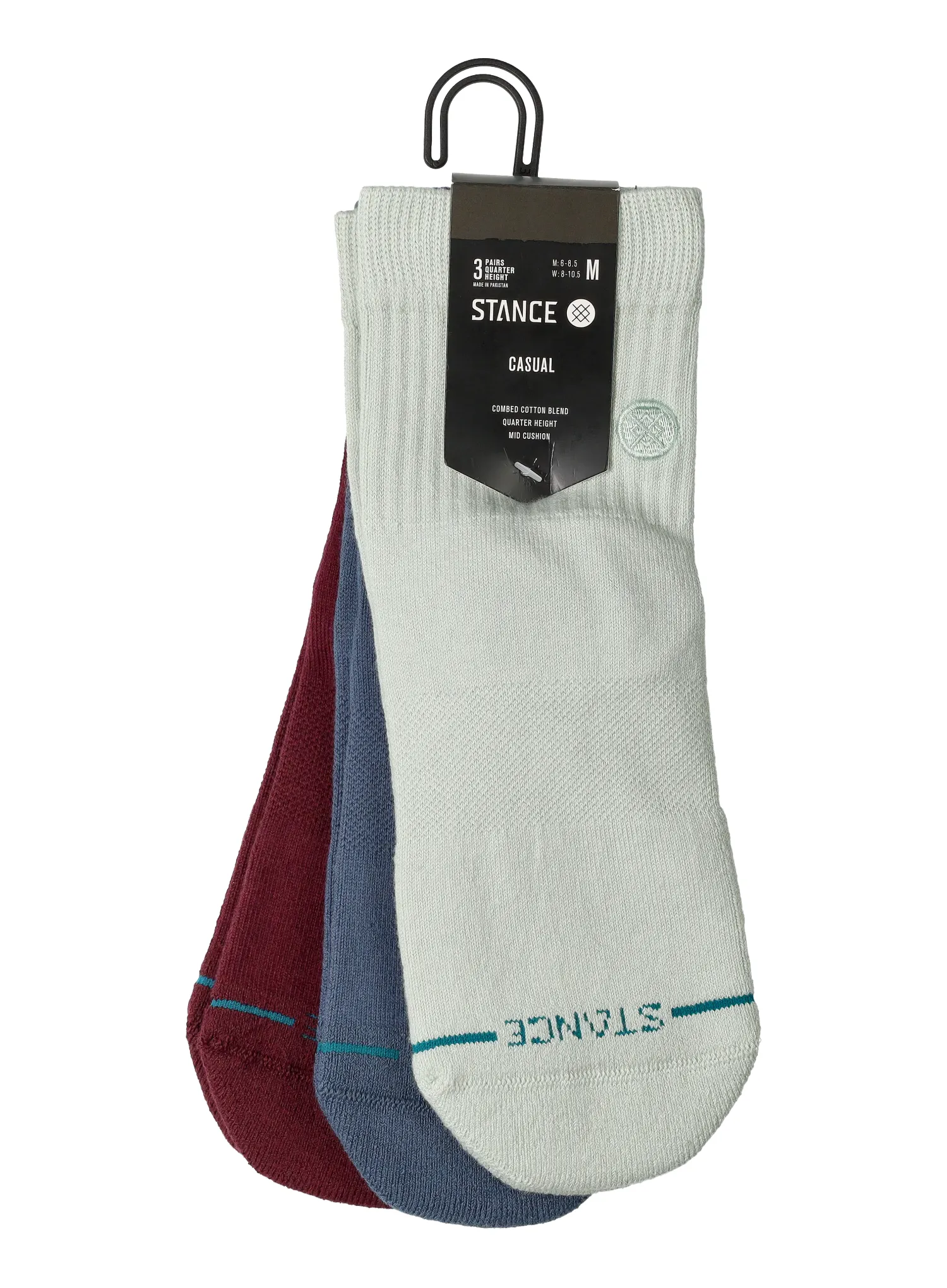 Žygio kojinės Stance Icon Quarter 3 Pack - pale blue