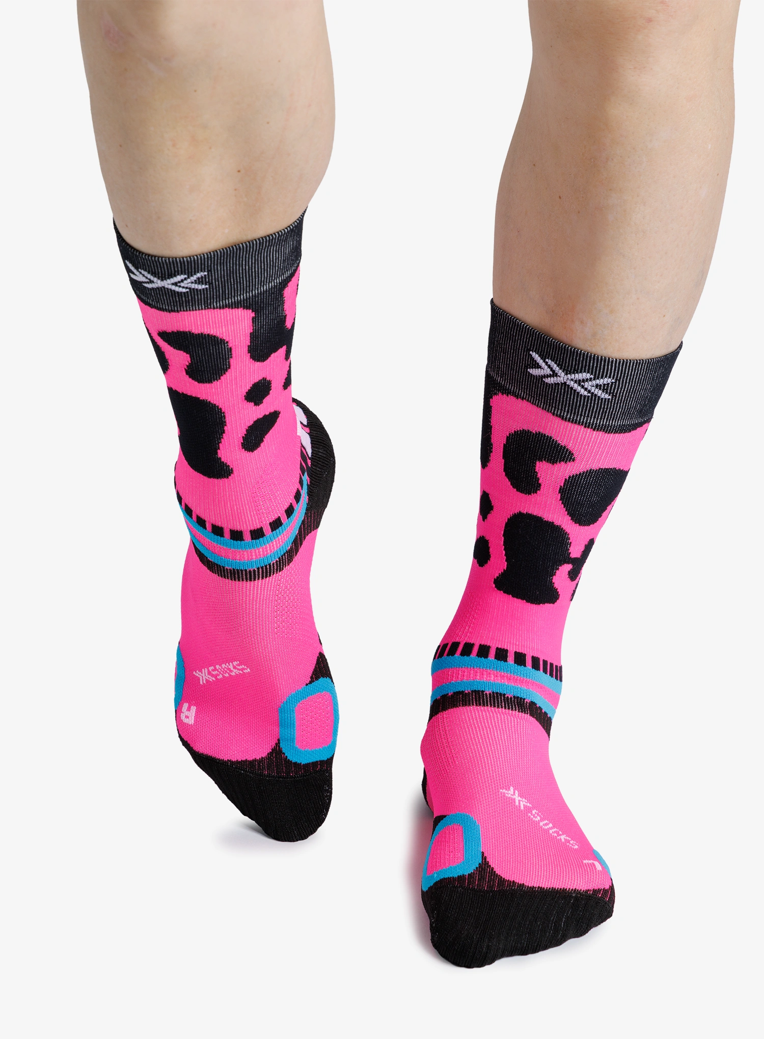 Žygio kojinės X-Socks Hike Discover Crew - fluo pink frog