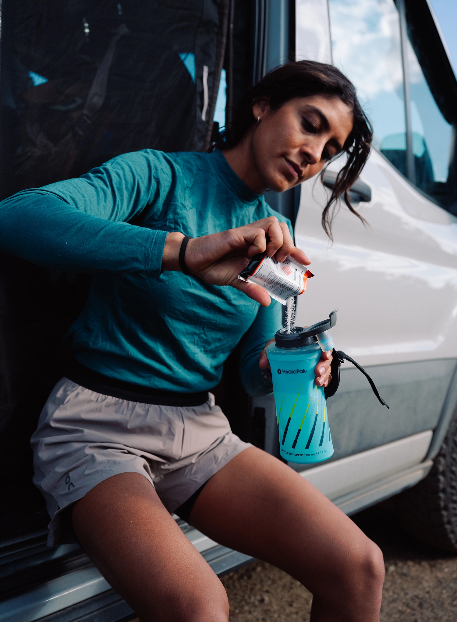 Softflask HydraPak Skyflask Speed 500 ml - malibu blue/blue