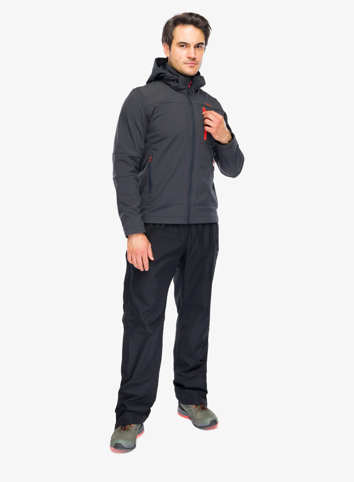 Softshell striukė CMP Vivo Jacket Zip Hood - antracite/orange