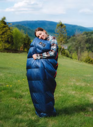Pūkinis miegmaišis 8a x Małachowski Traveller 450 XL (189-200 cm) - navy