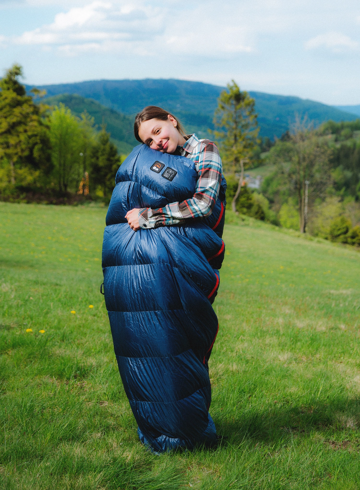 Pūkinis miegmaišis 8a x Małachowski Traveller 650 M (165-176 cm) - navy