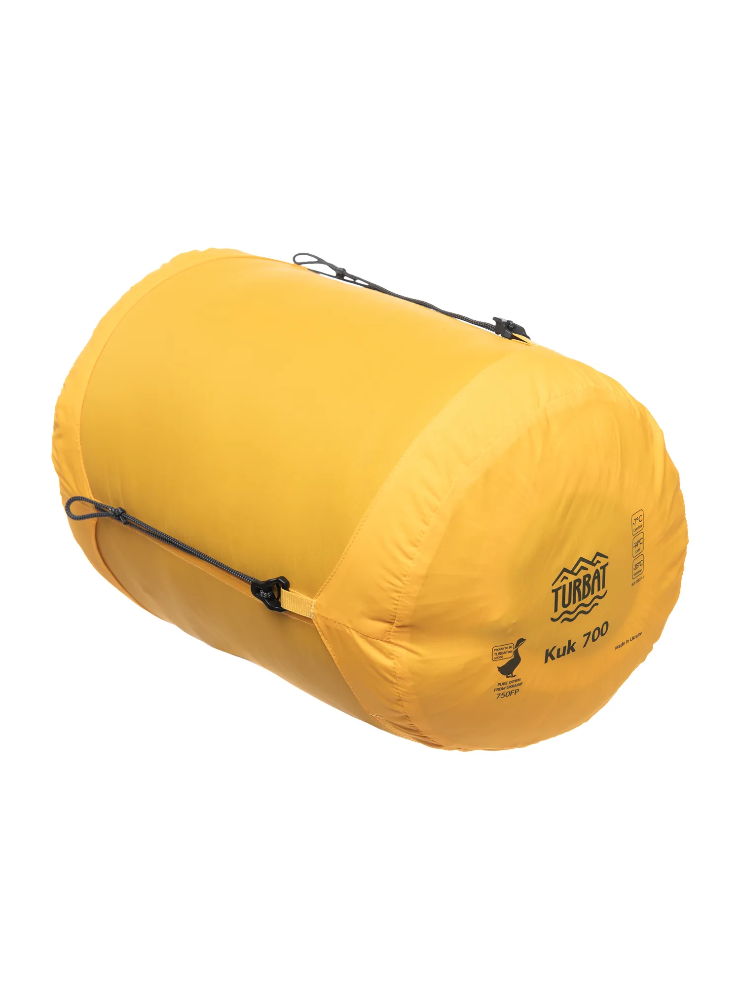 Pūkinis miegmaišis Turbat Kuk 700 (195 cm) - legion blue/dark cheddar