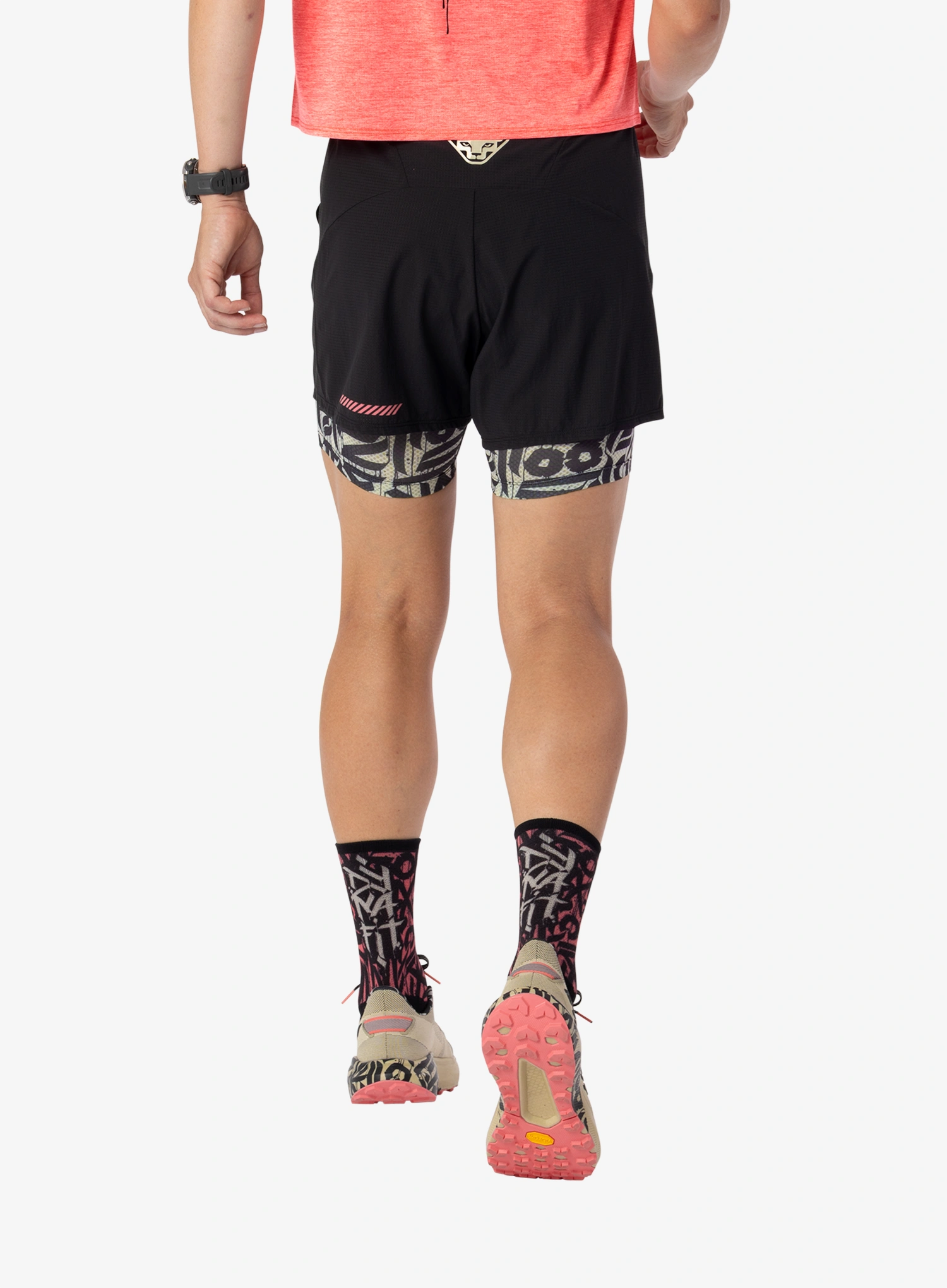 Bėgimo šortai moterims Dynafit Trail 2In1 Shorts - overcast/black out