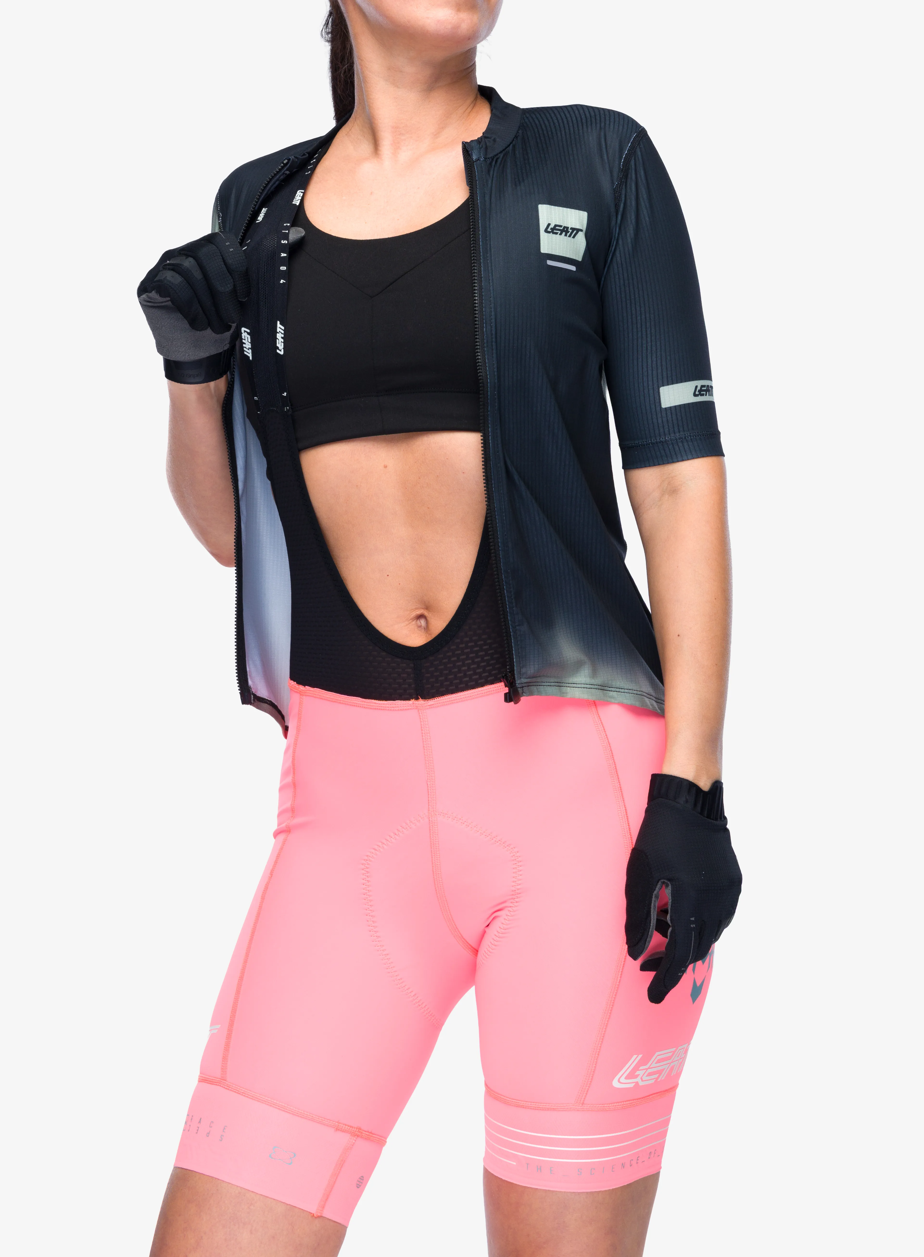 Dviratininko šortai moterims Leatt Bib MTB Endurance 6.0 - racing pink