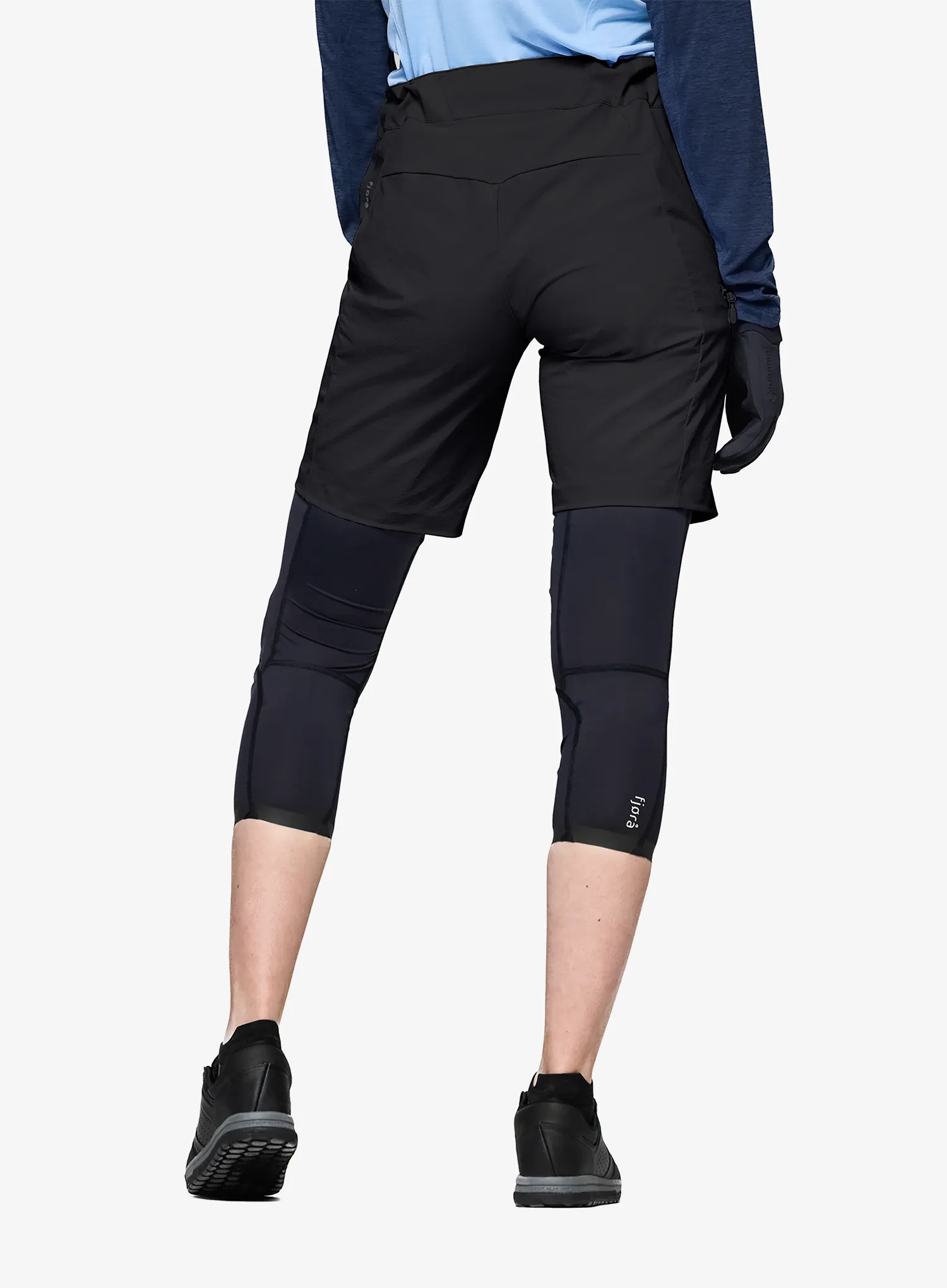 Dviratininko šortai moterims Norrona Fjora Flex1 Light Shorts - caviar black