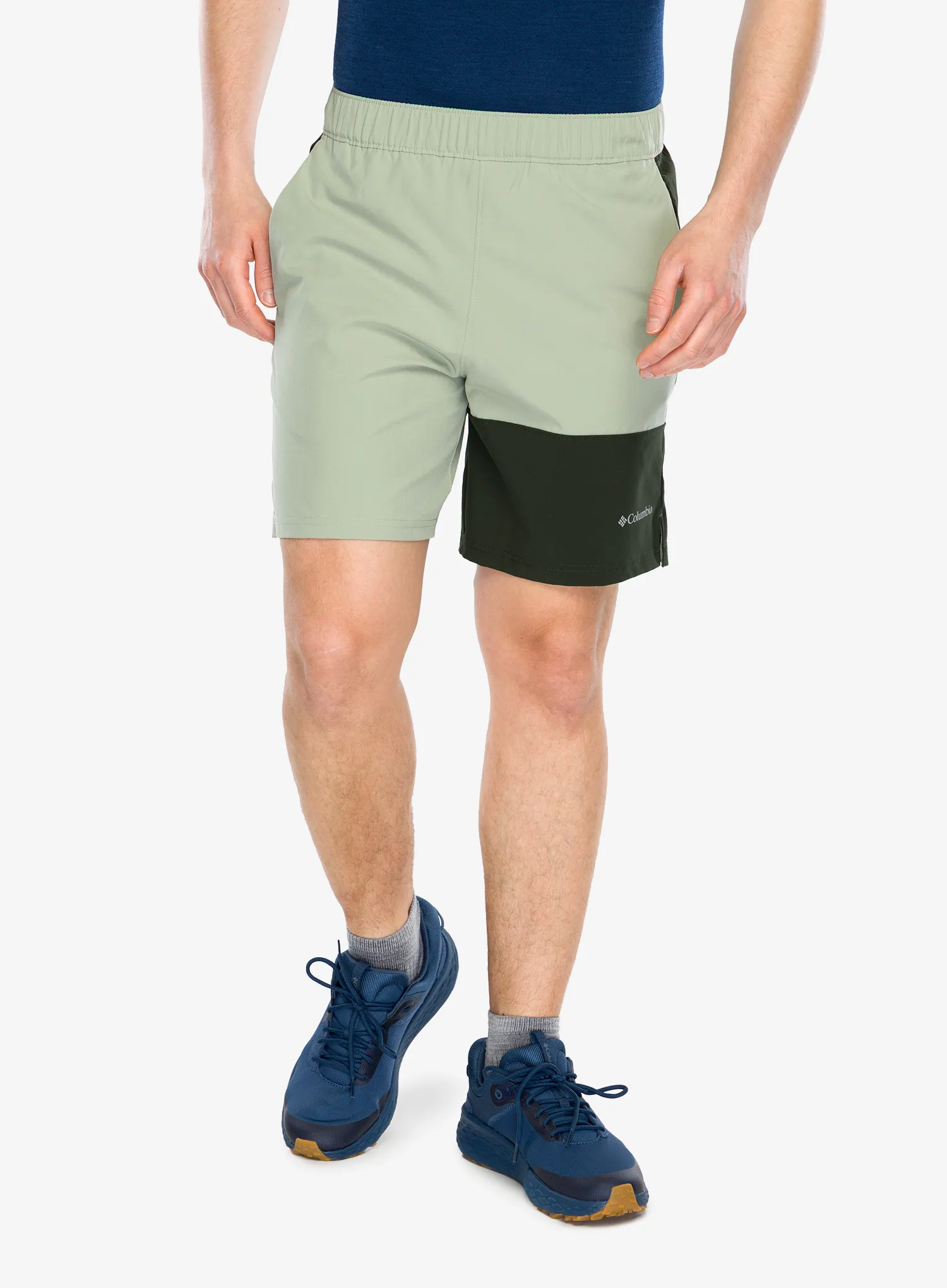 Turistiniai šortai Columbia Hike Color Block Short - safari/greenscape