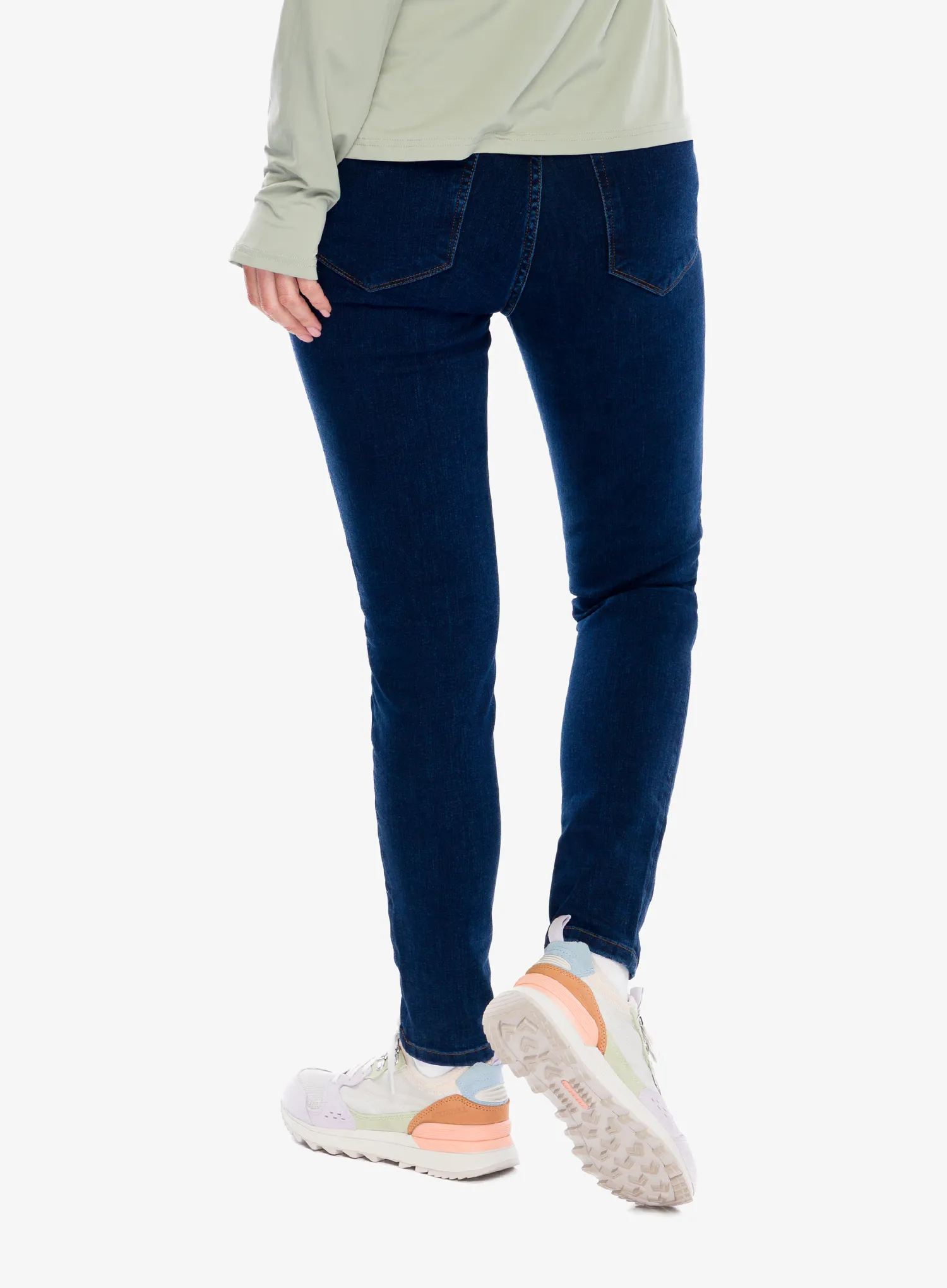 Moteriškos kelnės DUER Four Way Flex Denim High Rise Skinny - dark stone