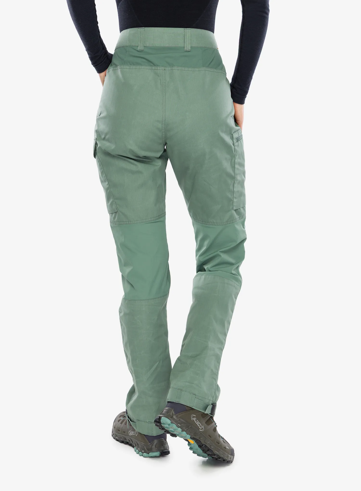 Moteriškos kelnės Fjallraven Kaipak Trousers Curved - patina green