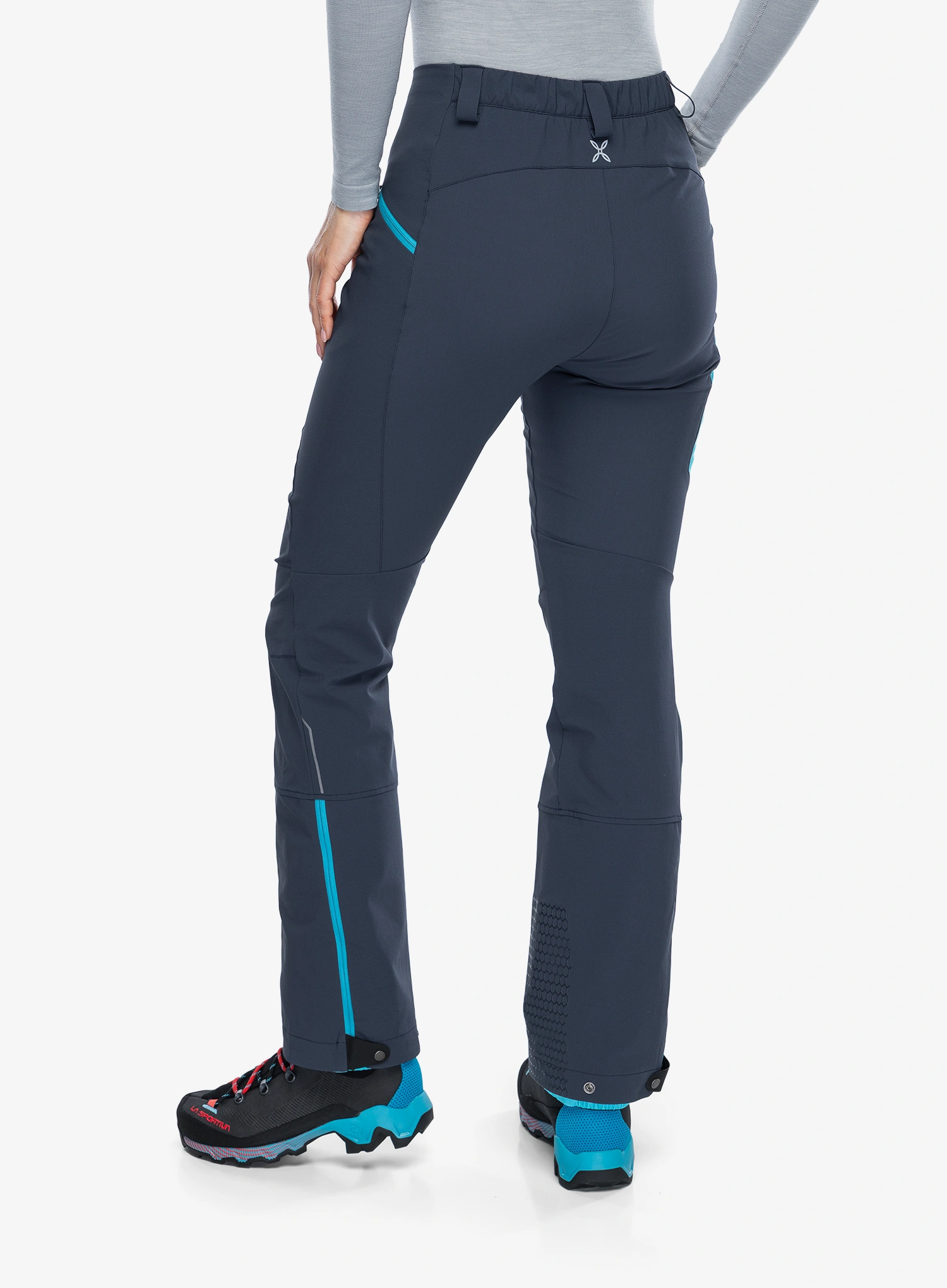 Softshell kelnės moterims Montura Trace Light Pants - graphite blue/turquoise
