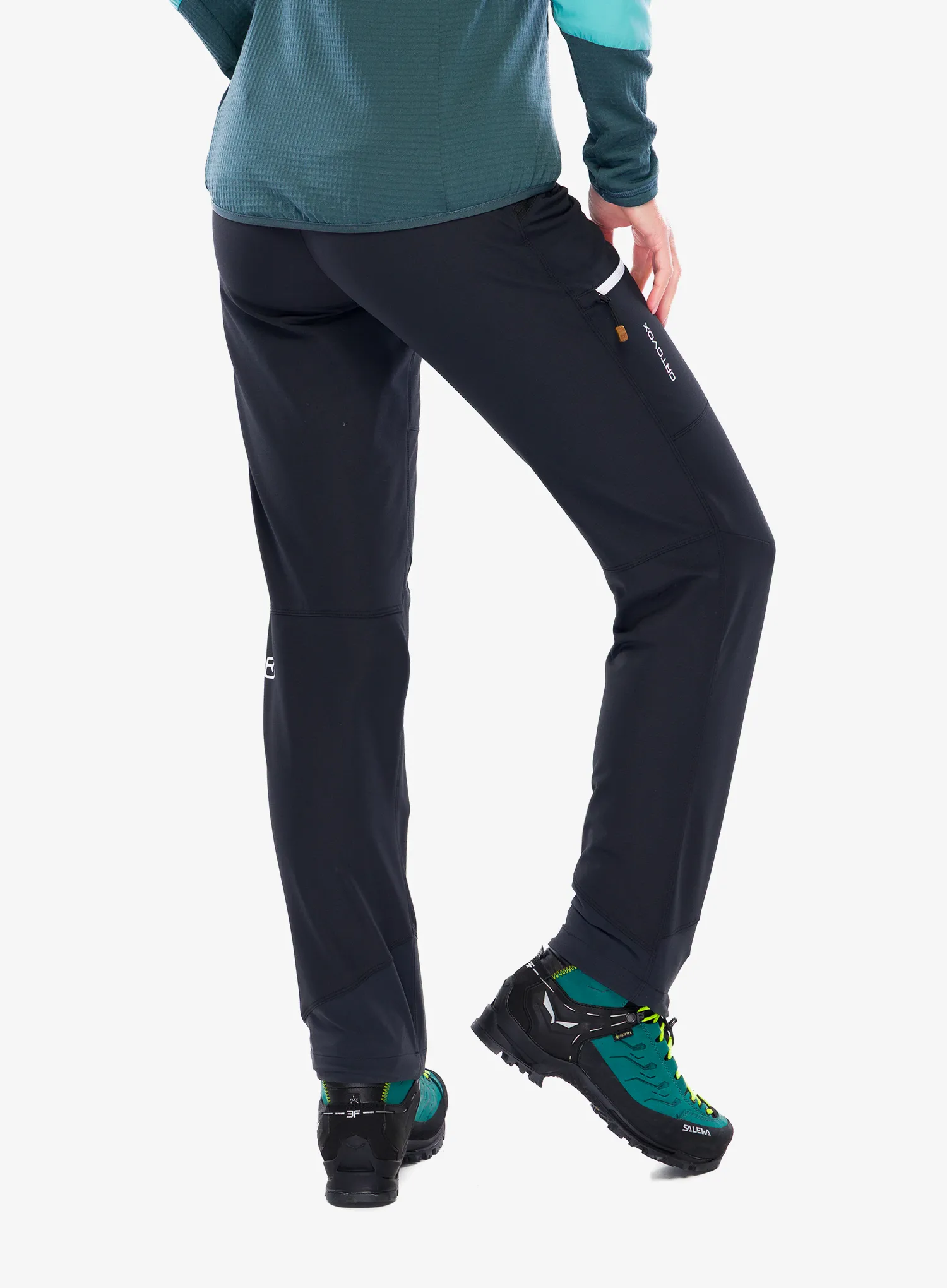 Softshell kelnės moterims Ortovox Seceda Softshell Pants - black raven
