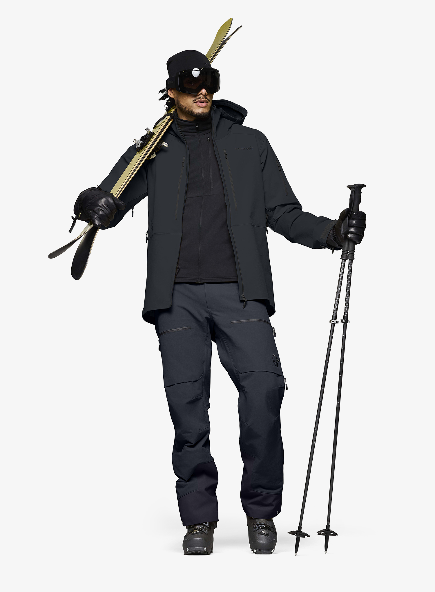 Softshell kelnės Norrona Lofoten Flex1 Pants - caviar black