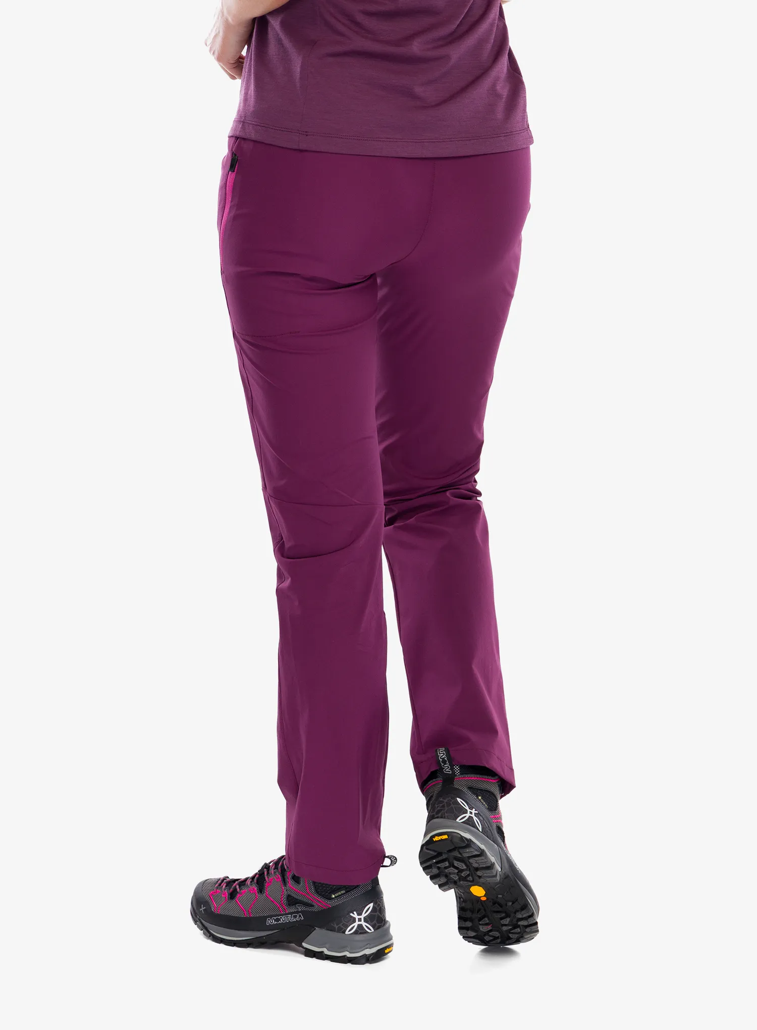 Turistinės kelnės moterims Montura Rise Pants - wine red/baton rouge