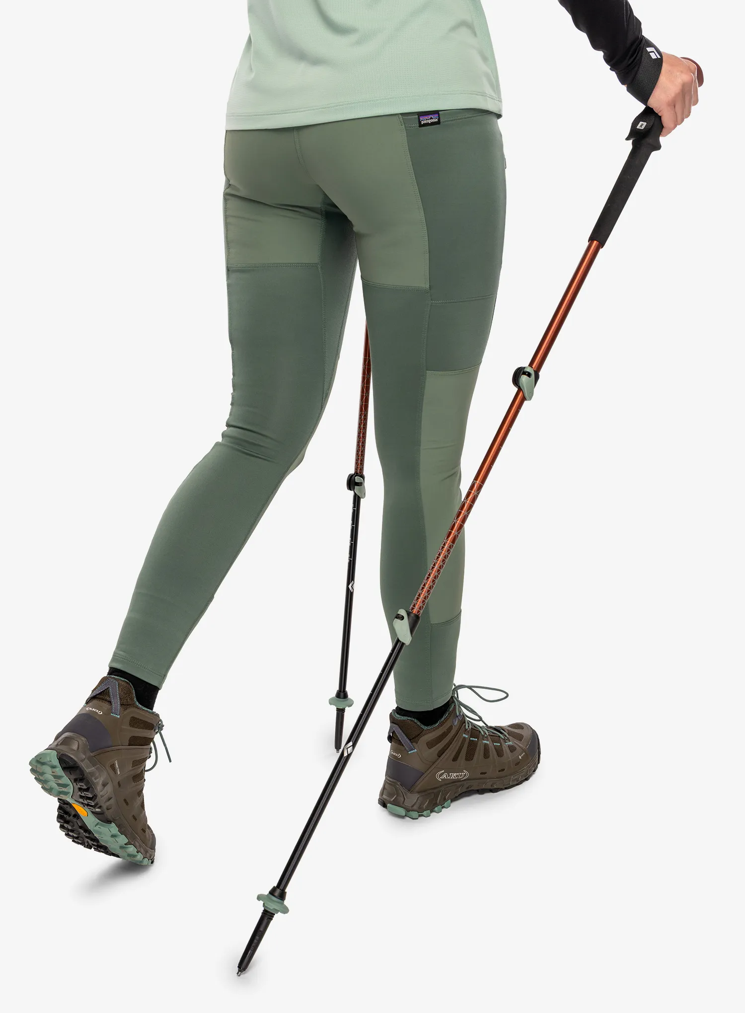 Turistinės kelnės moterims Patagonia Pack Out Hike Tights - hemlock green