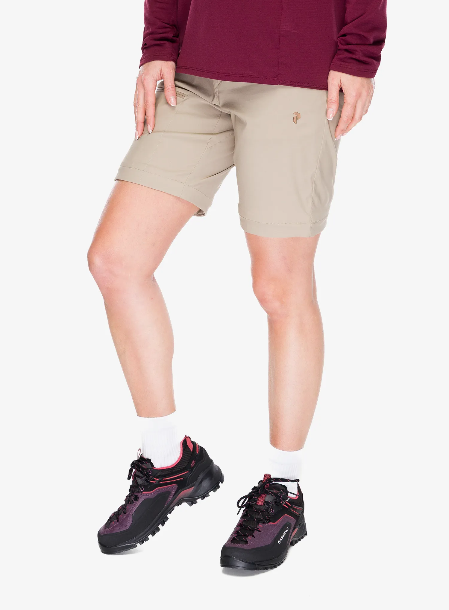 Turistinės kelnės moterims Peak Performance Iconiq Zip-Off Pants - avid beige
