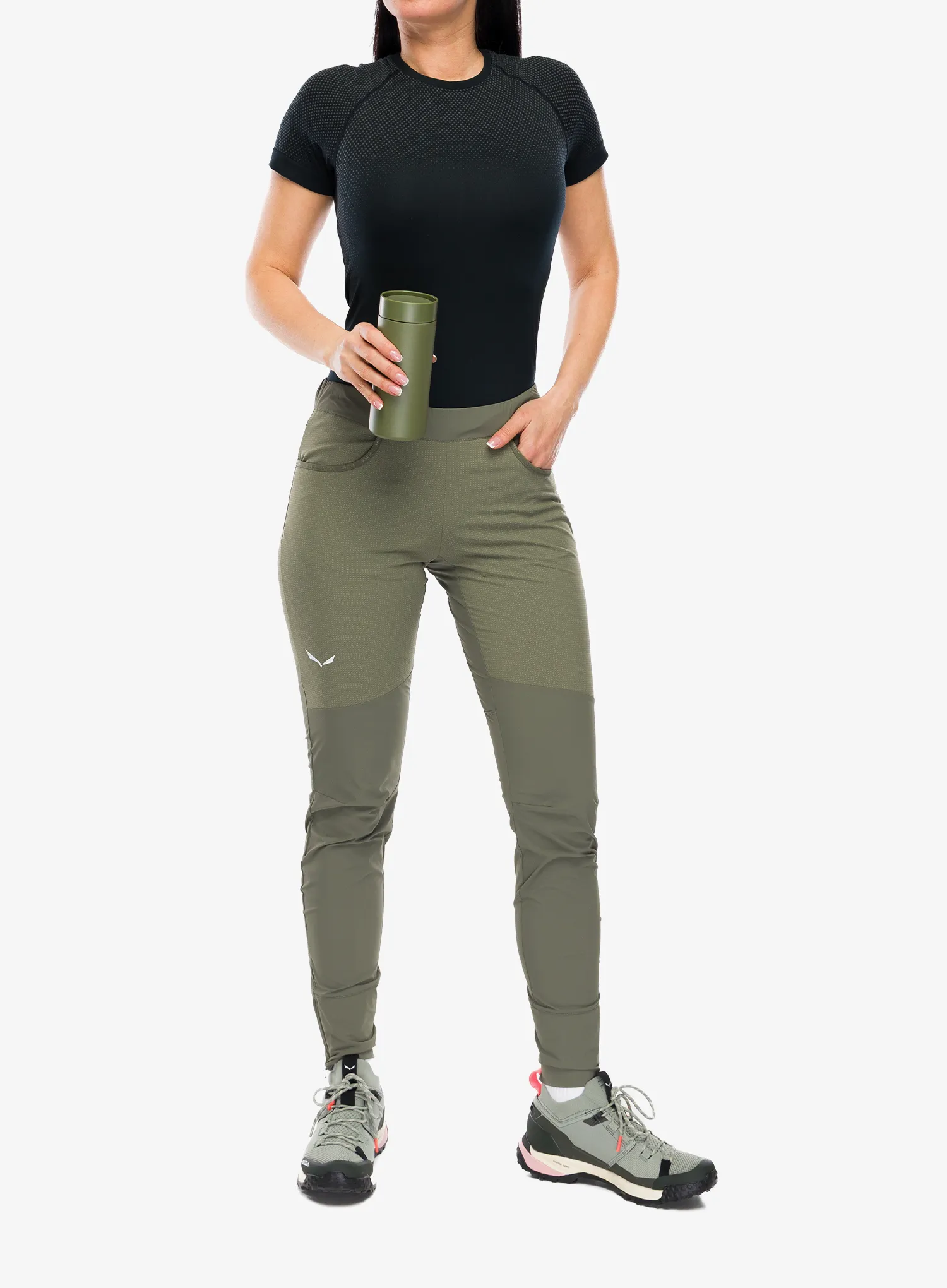 Moteriškos laipiojimo kelnės Salewa Agner Dst Tights - faded green