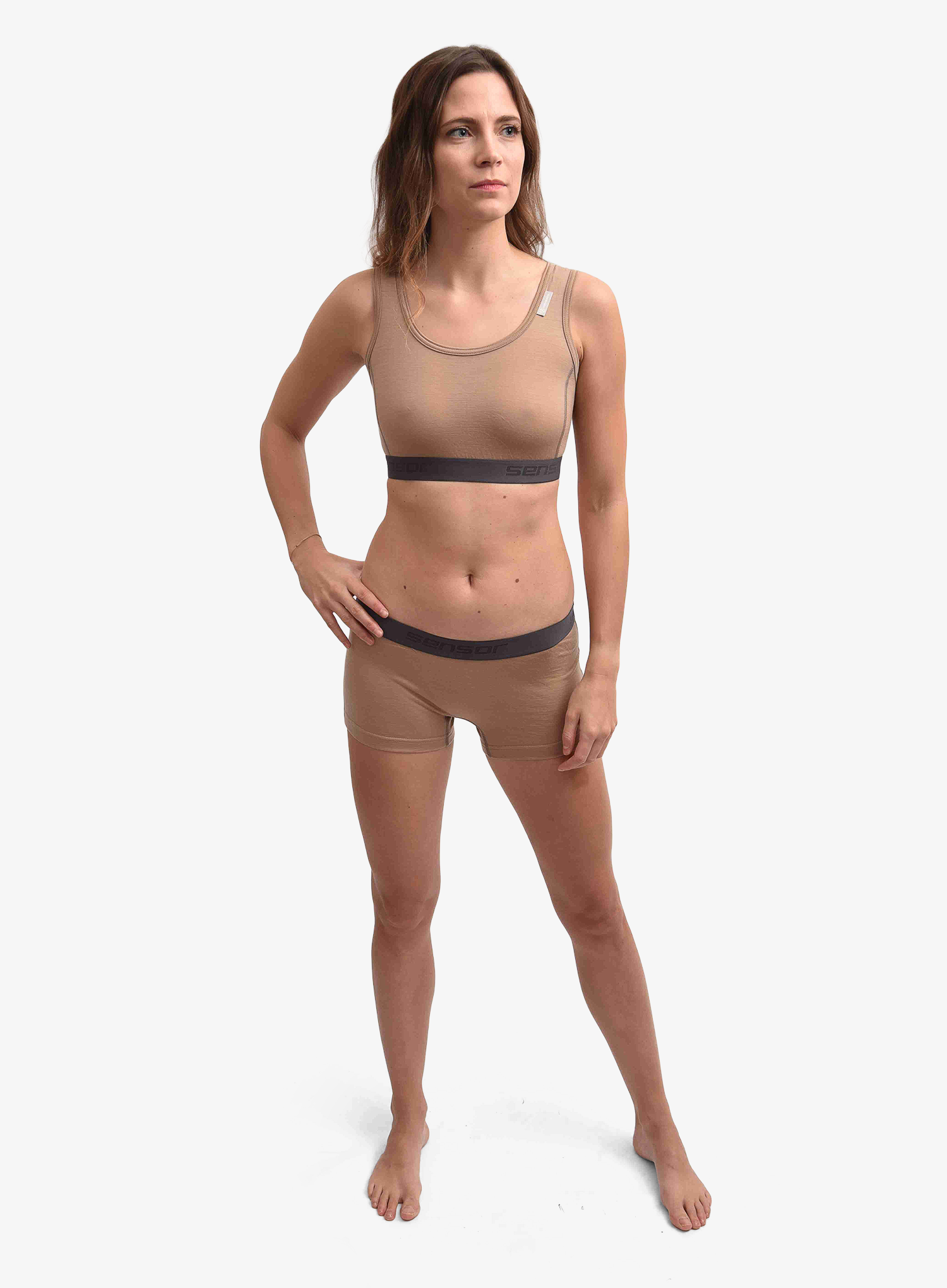Sportinė liemenėlė Sensor Merino Active Bra - almond beige