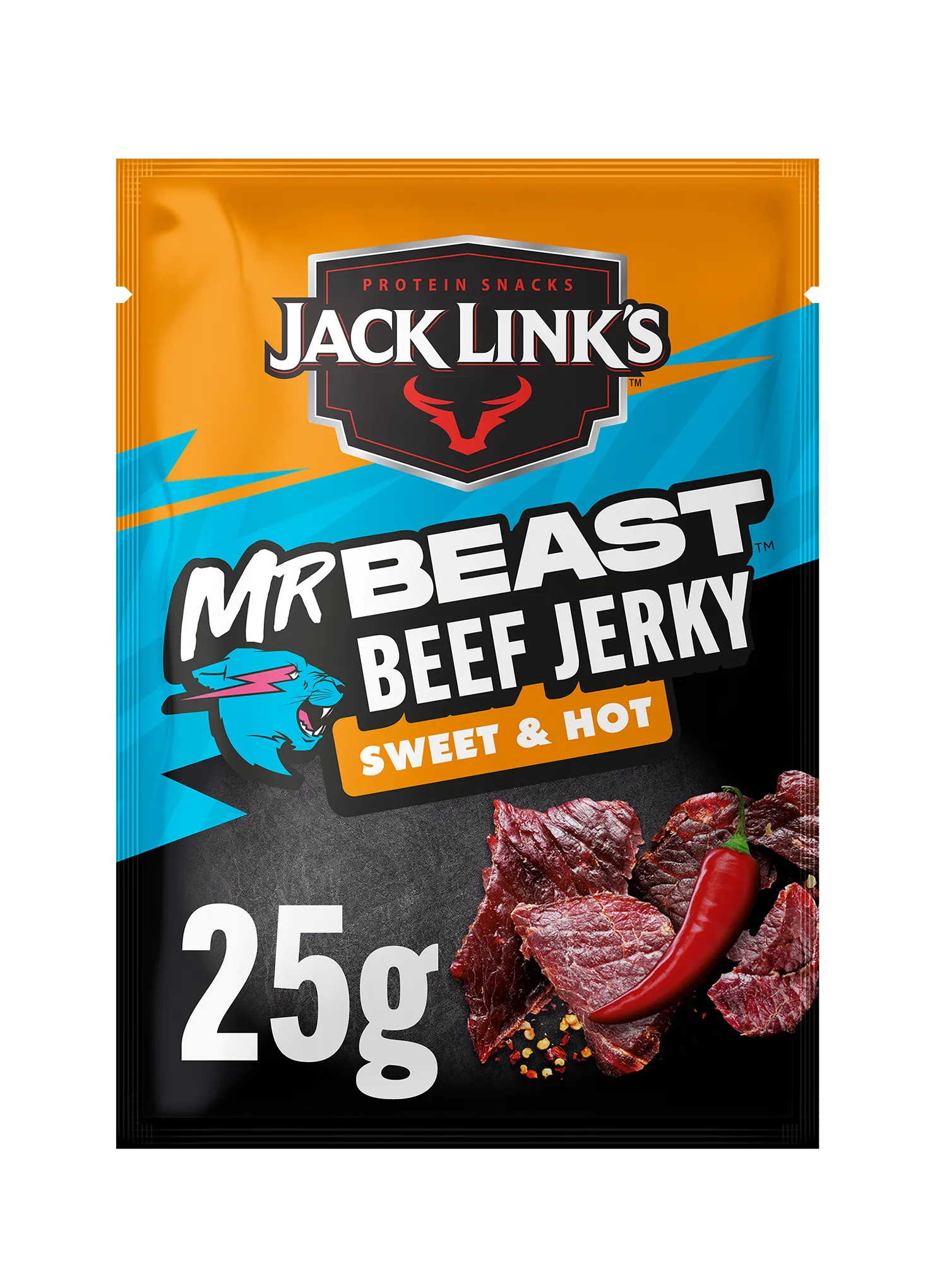 Vytinta jautiena Jack Link's X MrBeast Beef Jerky Sweet & Hot 25 g