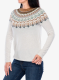 Moteriškas megztinis Royal Robbins Westlands Fairisle Crew - chalk htr monarch pt