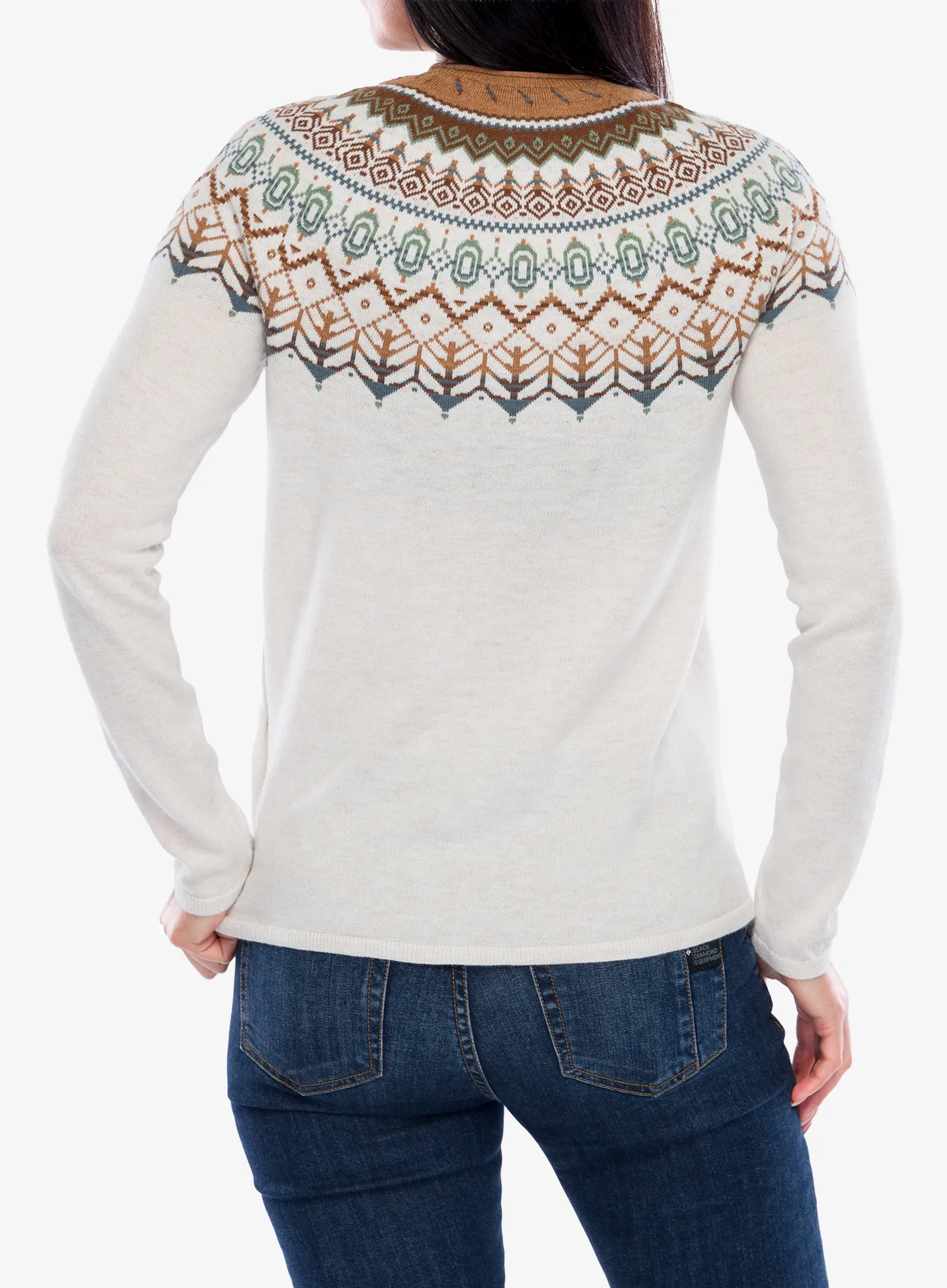 Moteriškas megztinis Royal Robbins Westlands Fairisle Crew - chalk htr monarch pt