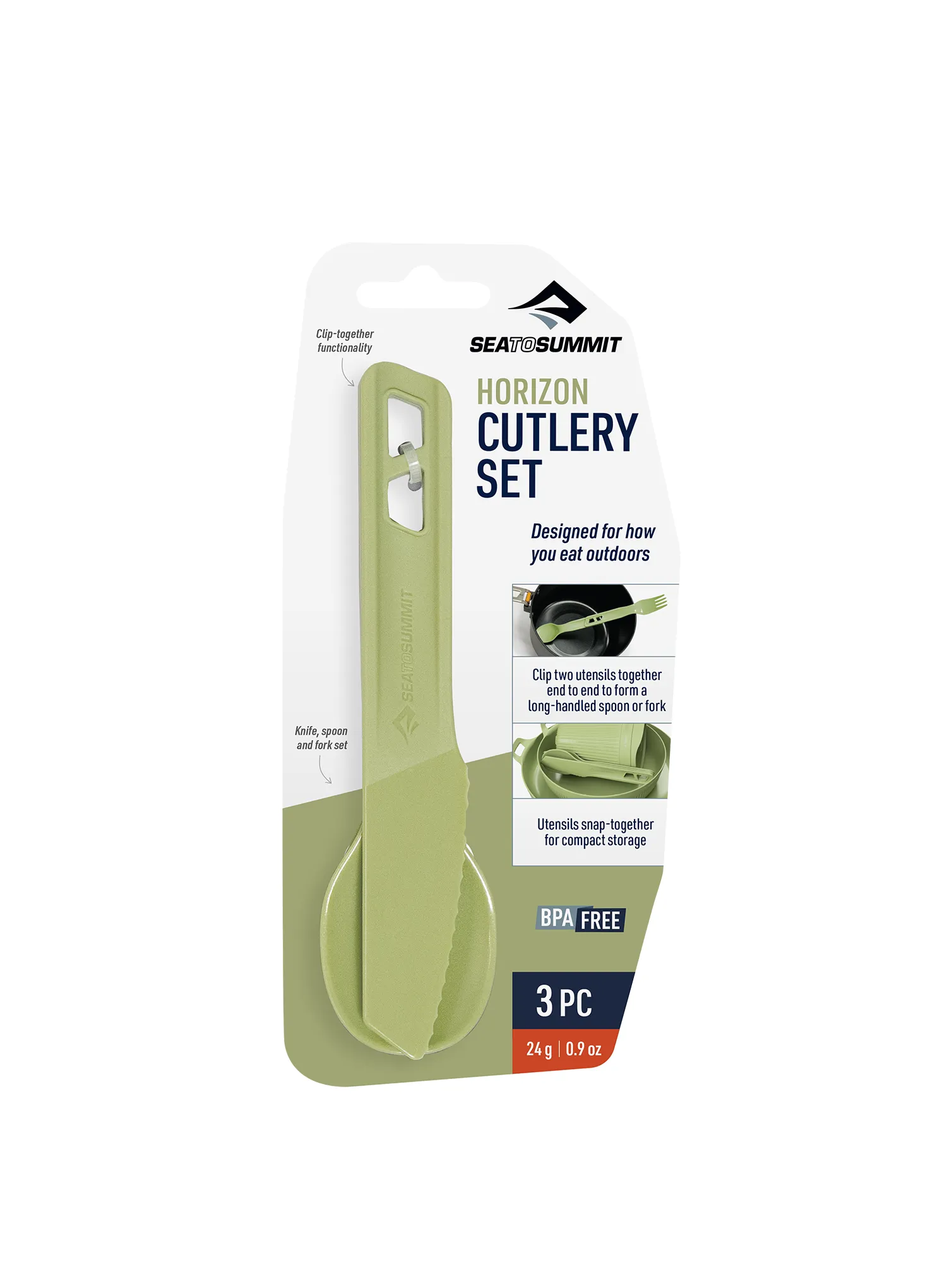 Stalo įrankiai Sea to Summit Horizon Cutlery 3 - tarragon