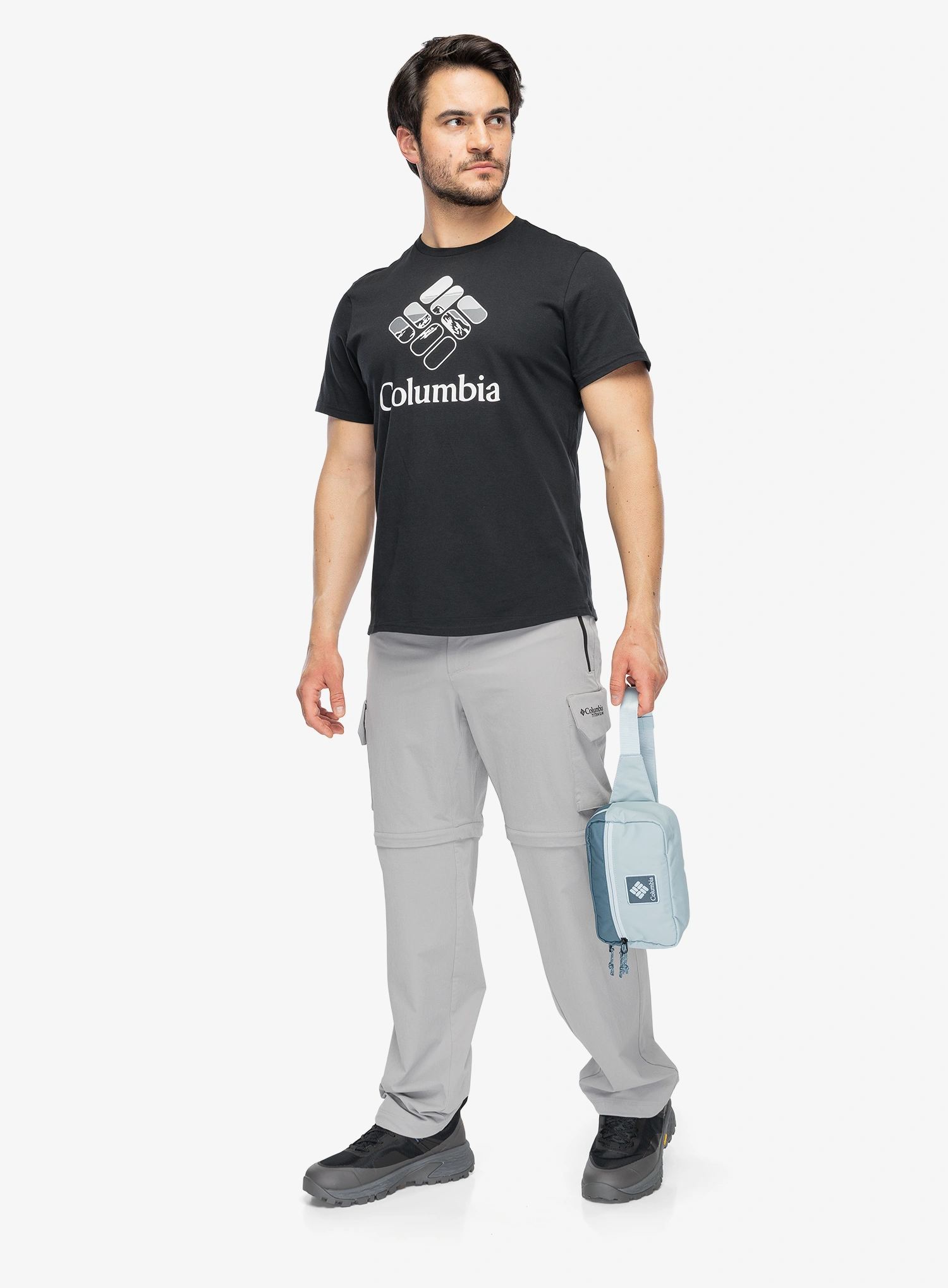 Medvilniniai marškinėliai Columbia CSC Seasonal Graphic Tee - black/heavenly stacked gem