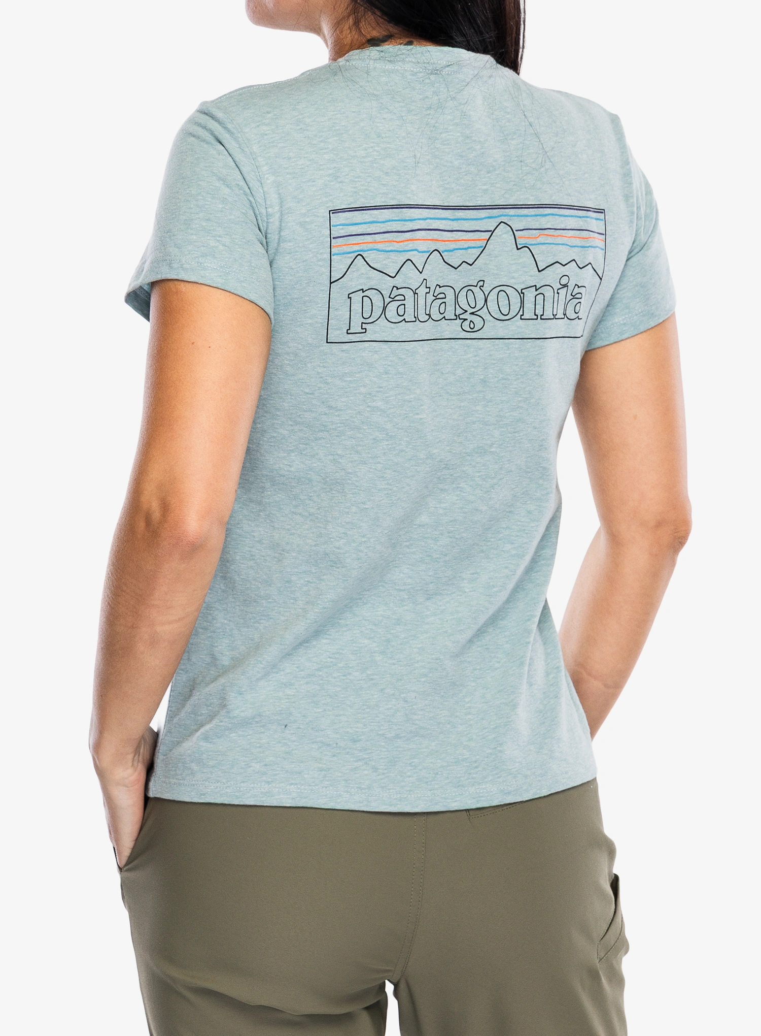 Moteriški marškinėliai Patagonia P-6 Logo Responsibili-Tee - p-6 outline/virtually blue