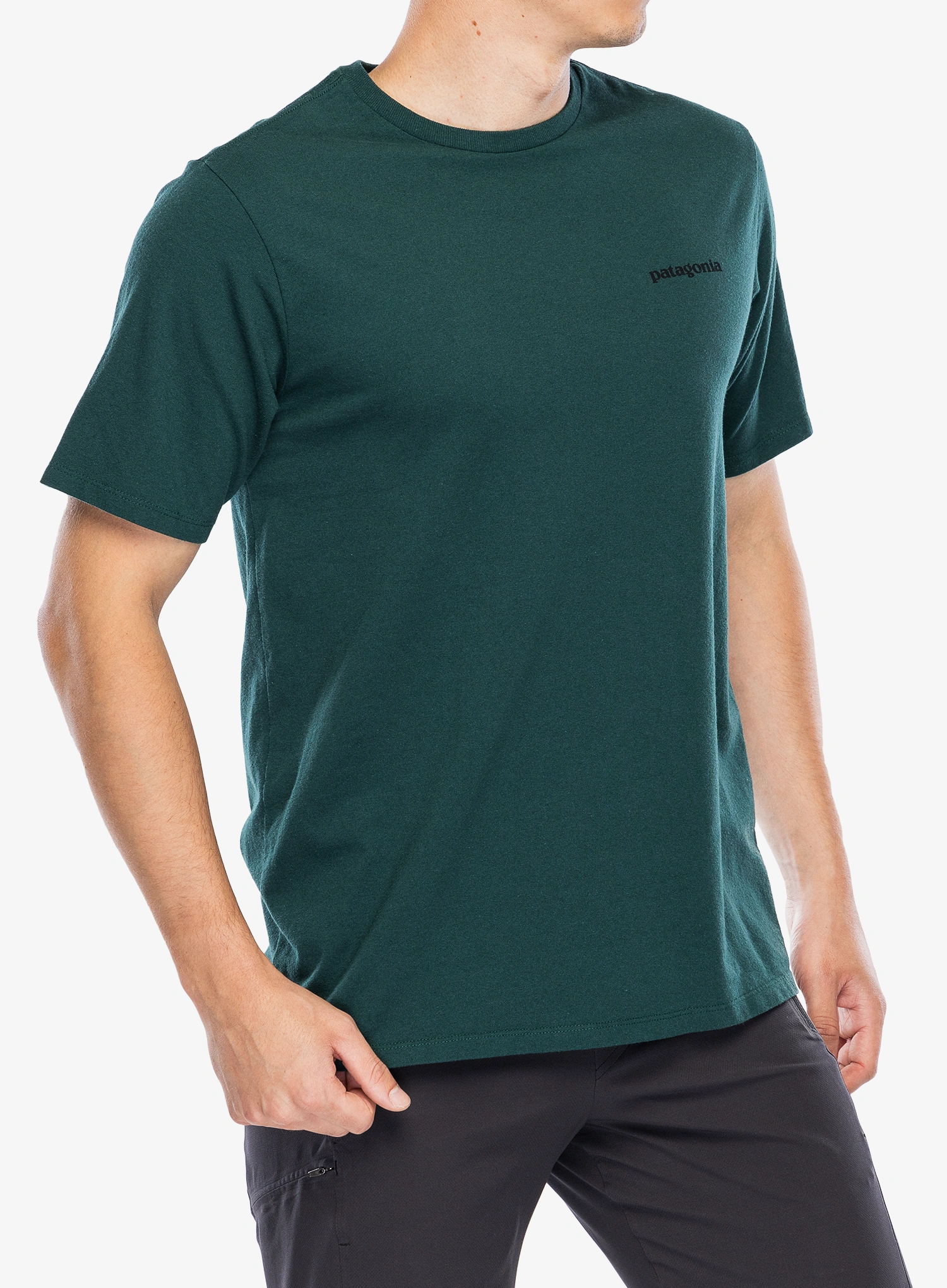 T shirt Patagonia P-6 Logo Responsibili-Tee - cascade green