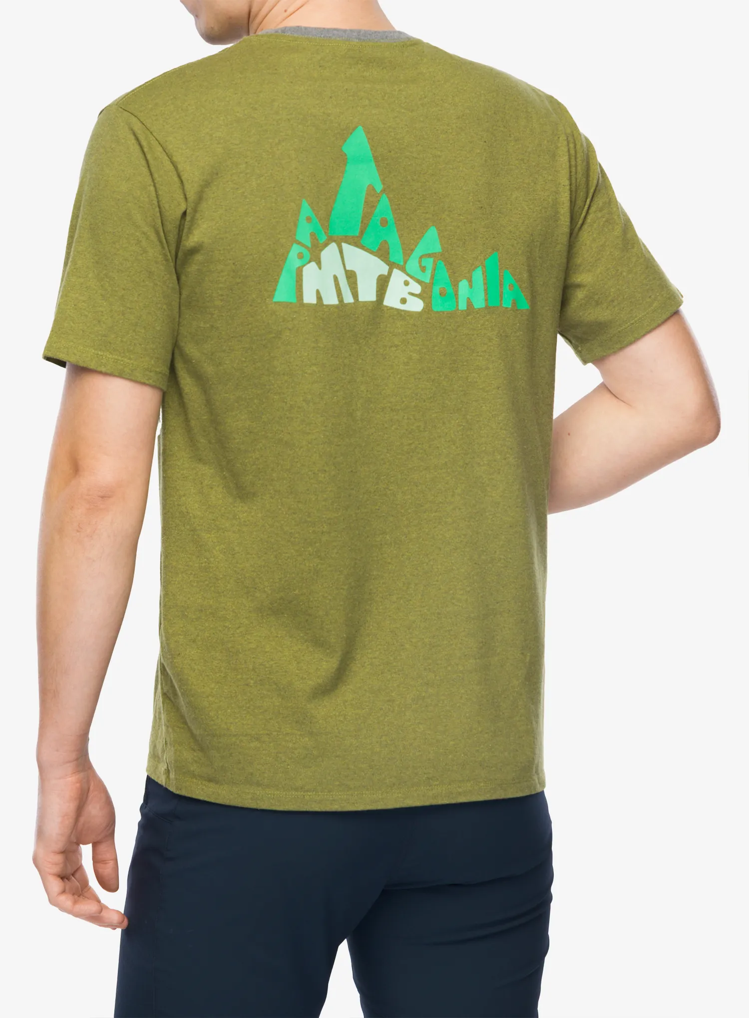 Marškinėliai su spauda Patagonia Berm Logo Responsibili-Tee - graze green