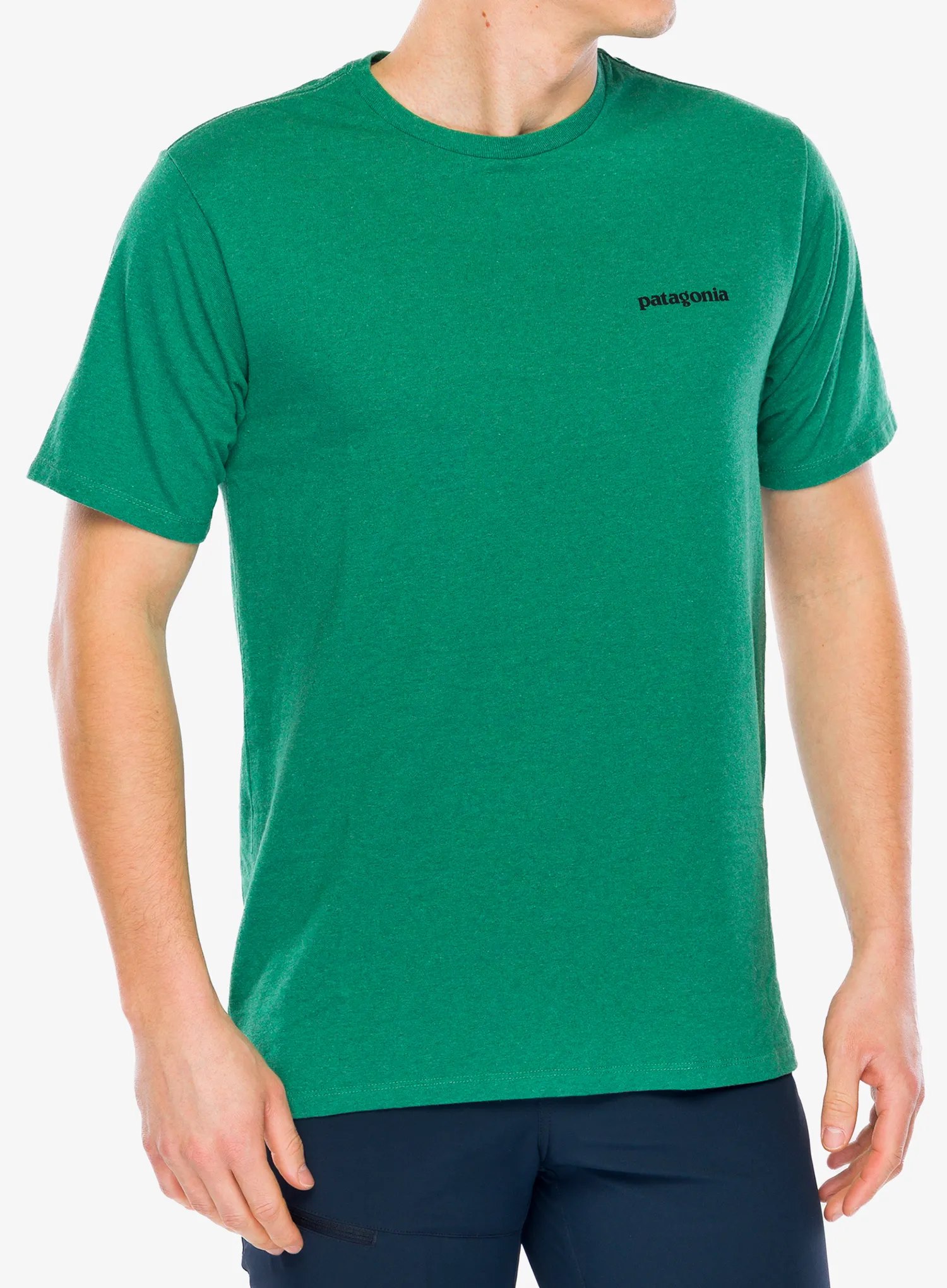 Marškinėliai su spauda Patagonia P-6 Logo Responsibili-Tee - p-6 outline/heartleaf green