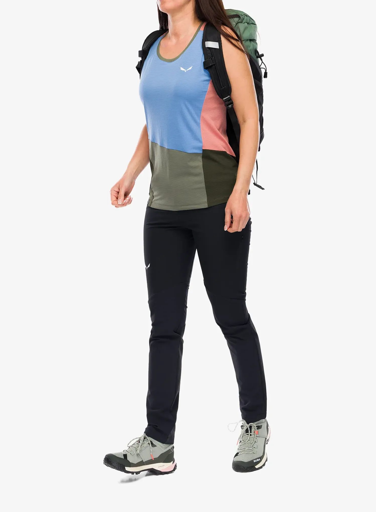 Viršus Salewa Puez Sporty Dry Tank - morning blue/multi