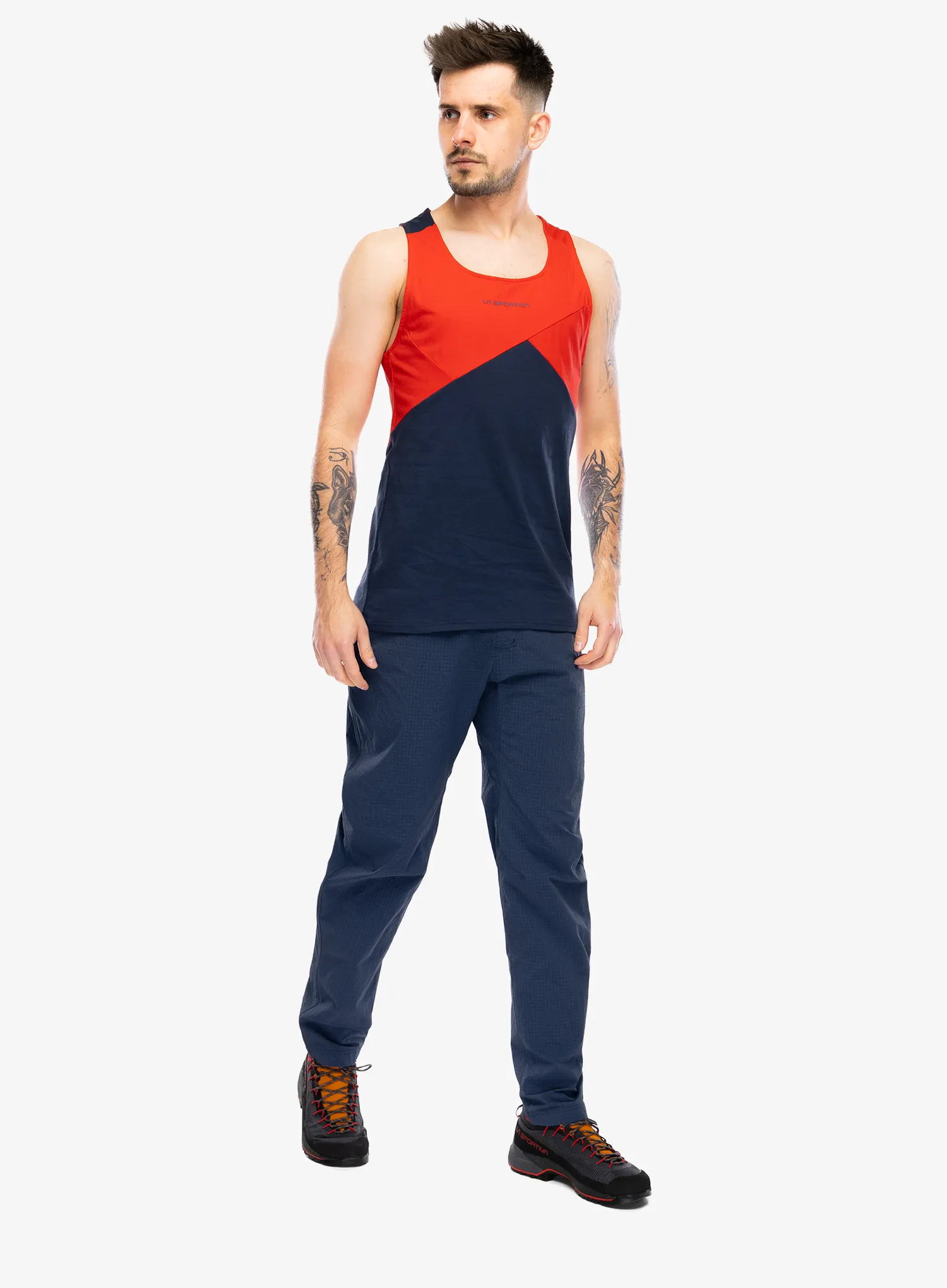Vyriškas topas La Sportiva Dude Tank - night sky/mountain red