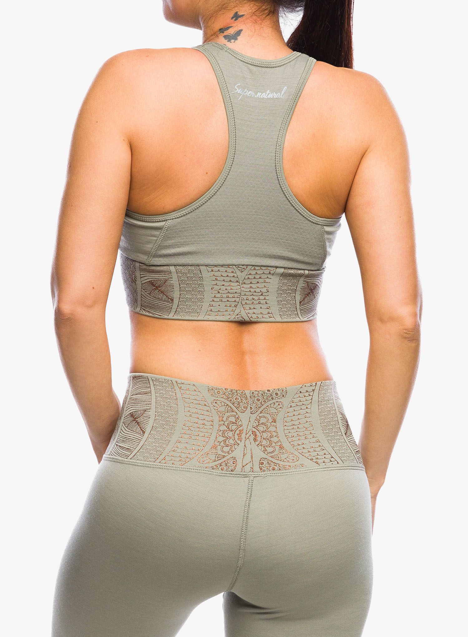 Viršus Super.natural Arabesque Lf Top - dried sage/copper