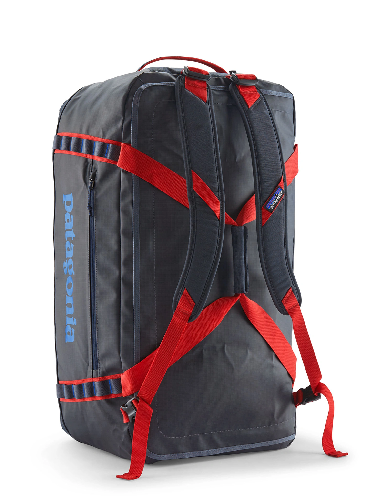Kelioninis krepšys Patagonia Black Hole Duffel 70L - smolder blue w/amanita red