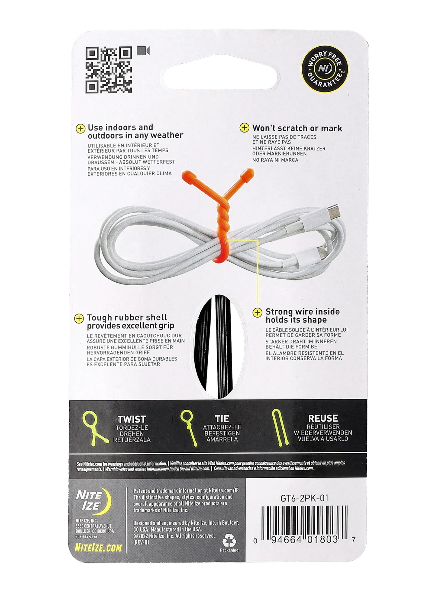 Raišteliai Nite Ize Gear Tie 6 - 2Pack - black
