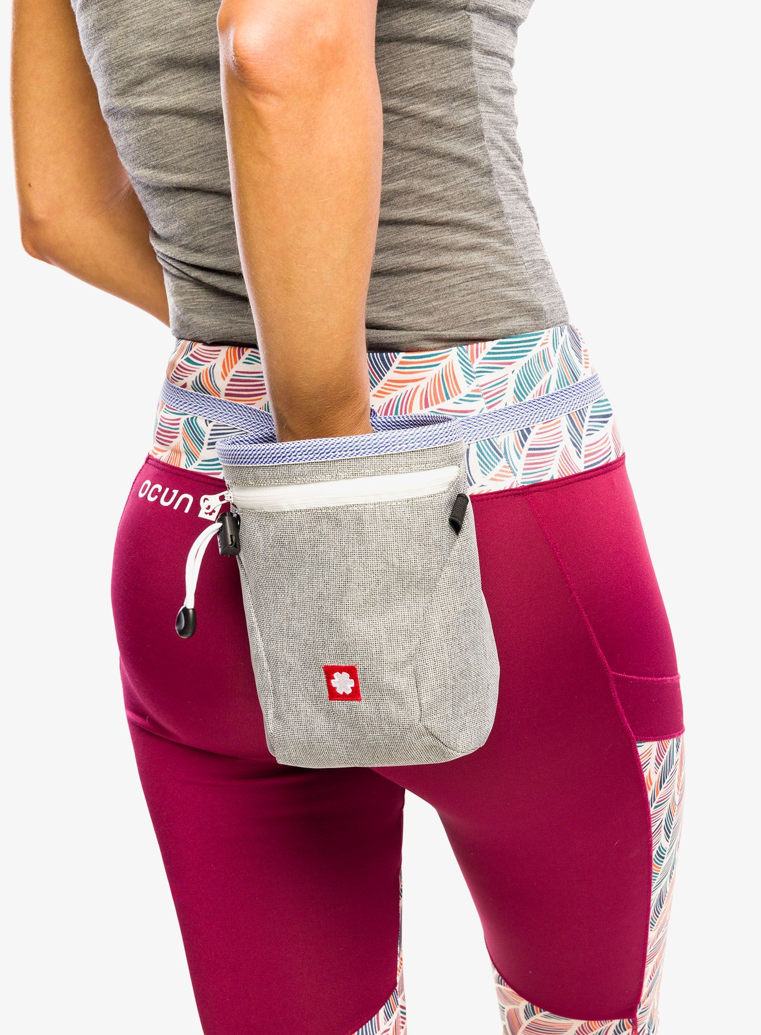 Magnezijos maišelis Ocun Dusty Eco + Belt - grey/blue