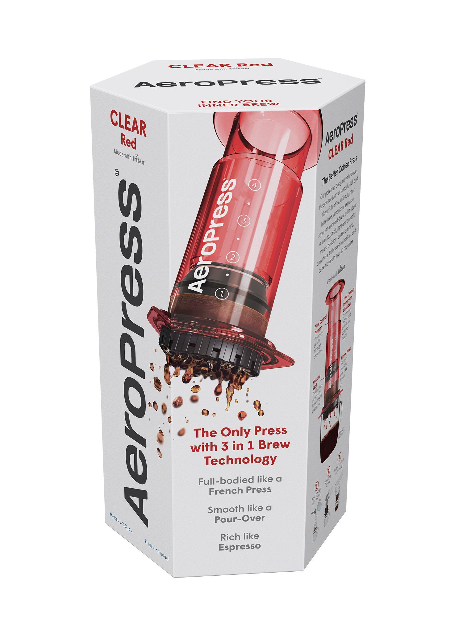 Turistinis kavinukas AeroPress Clear - red