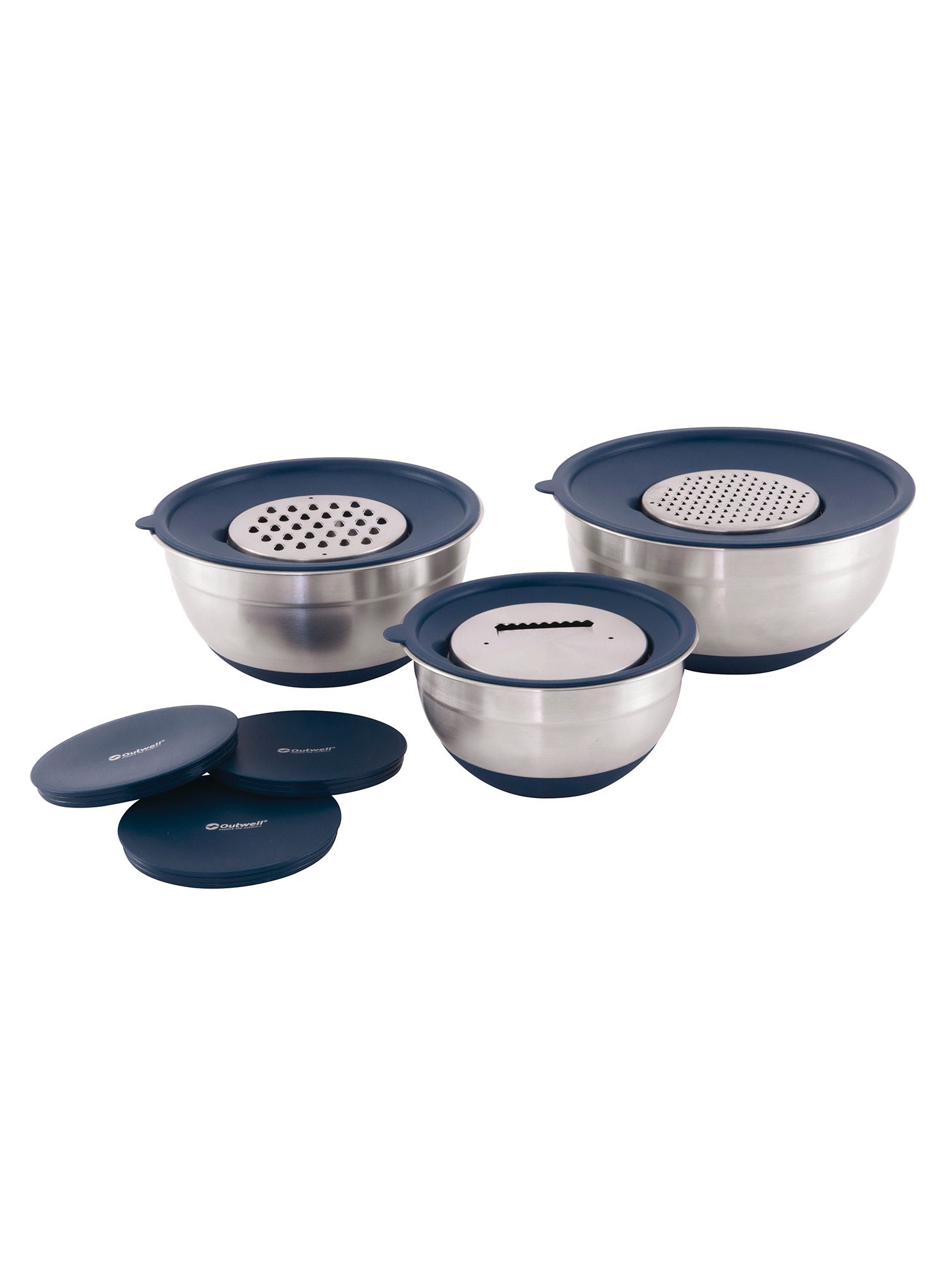 Indų rinkinys Outwell Chef Bowl Set with Lids & Graters - silver